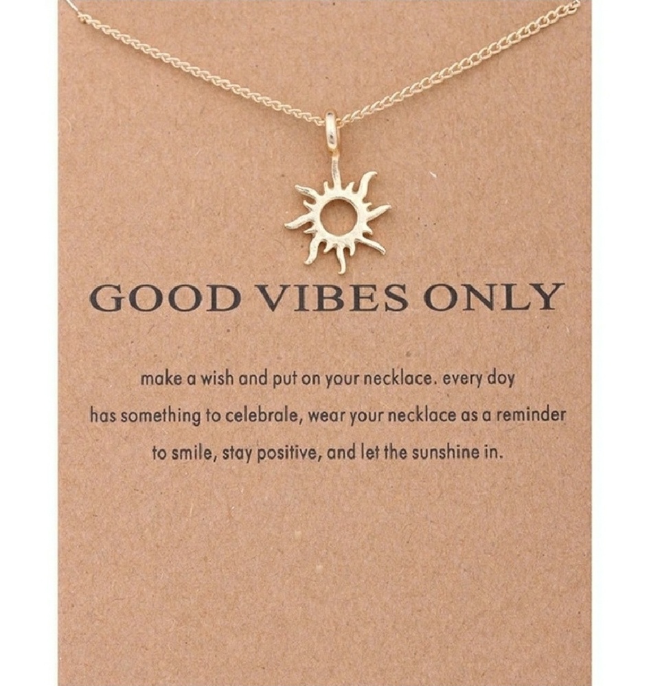 🐘Good Vibes Only Sun Pendant Necklace